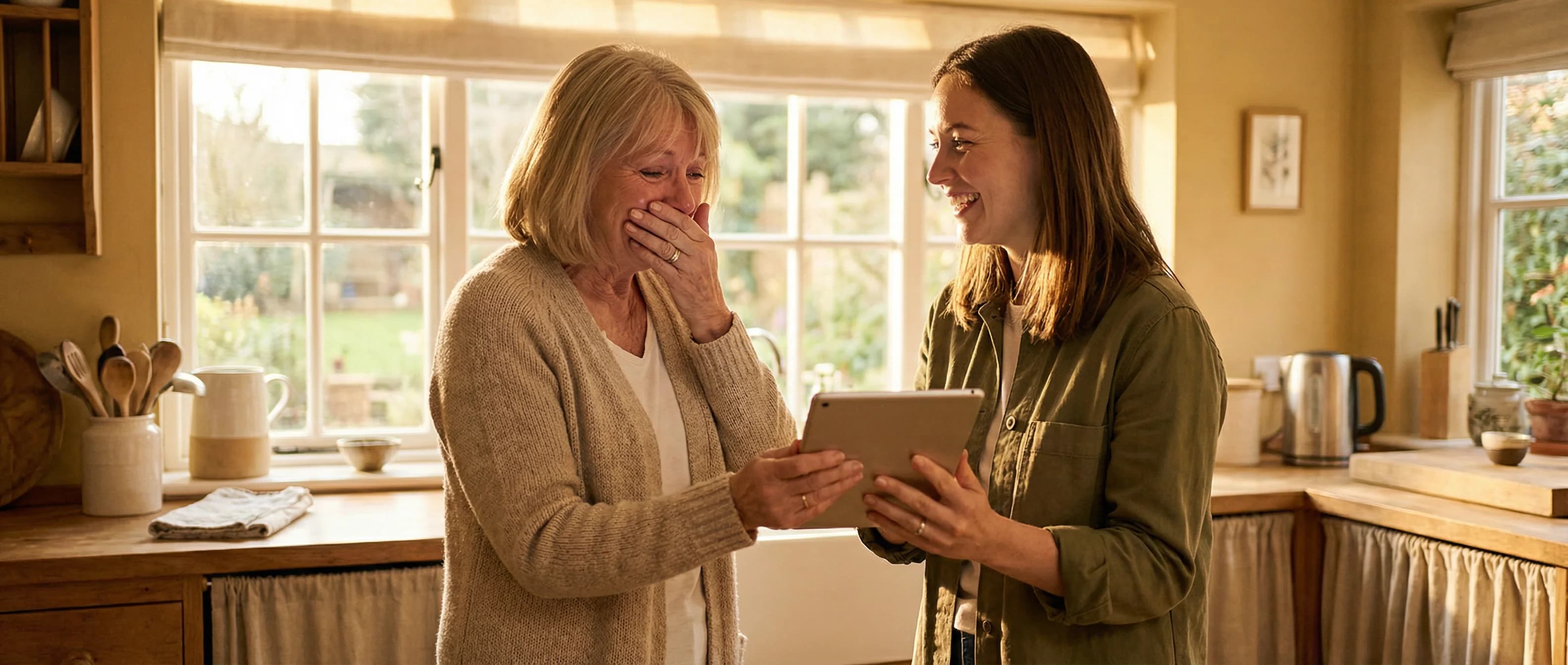 Madre commossa fino alle lacrime da una canzone personalizzata in regalo